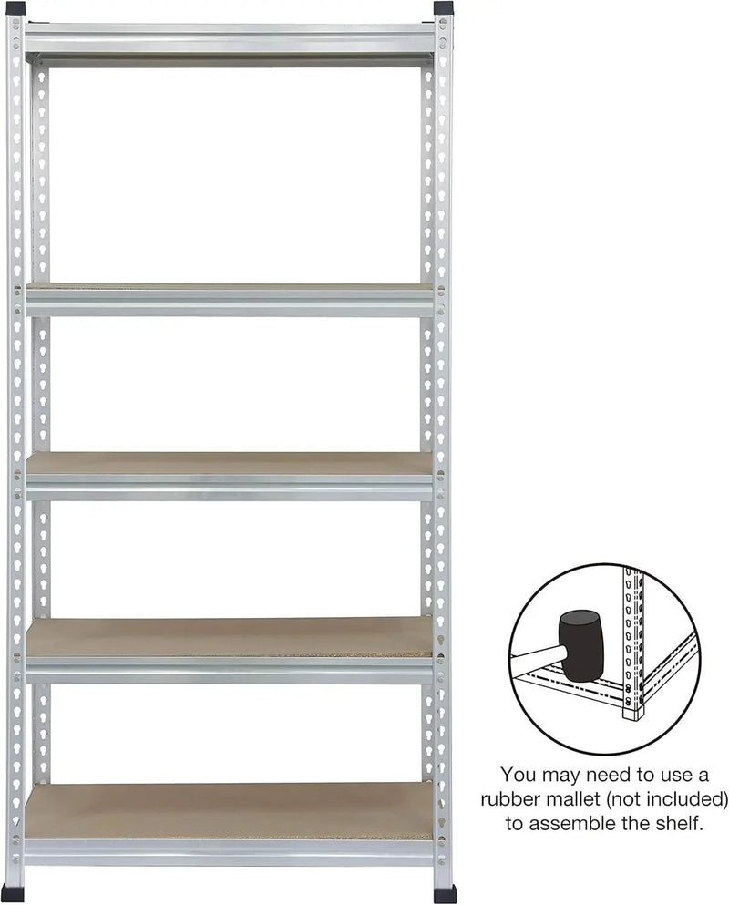 Amazon Basics Medium Duty Storage Shelving Double Post Press Board 5 Tier Shelf, Aluminum, 36 x 18 x 72 by GreenHaven Gardens