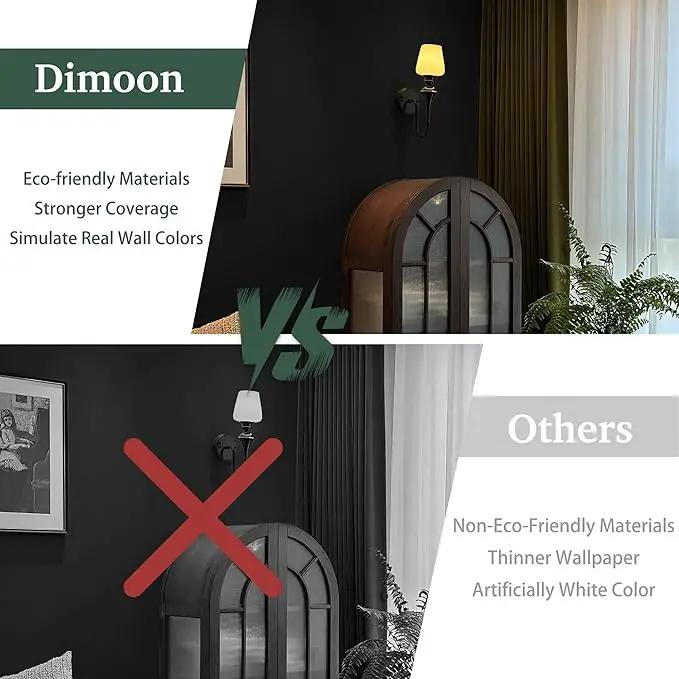 Dimoon 394''x17.7'' Black Peel and Stick Wallpaper Contact Paper Modern Self Adhesive Wall Paper Removable Renter Friendly Textured Solid Color Shelf Cabinet Vinyl Roll (394''x17.7'',Black) by GreenHaven Gardens