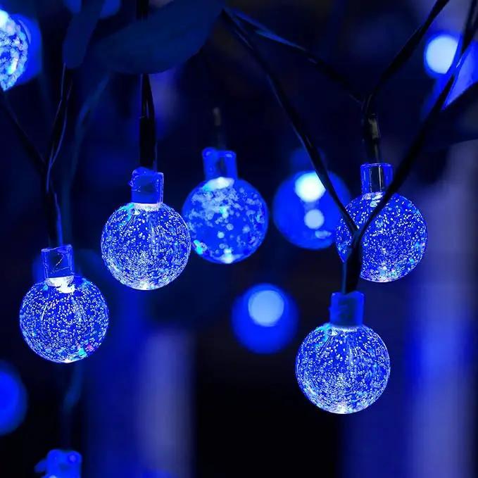 Brightown Solar String Lights - 60 Led, 35.6 Feet Crystal Globe Lights with 8 Modes, Waterproof, Solar Powered for Outdoor Garden Yard Porch Wedding Party Decor Halloween (Blue) by GreenHaven Gardens