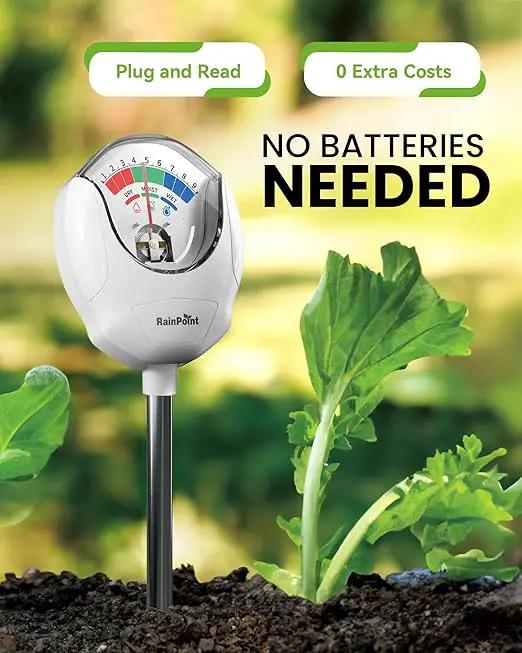 RAINPOINT Soil Moisture Meter for Plants - Accurate Plant Water Meter for Houseplants and Outdoor Plants,Gardening,Farming,No Batteries Needed(White by GreenHaven Gardens