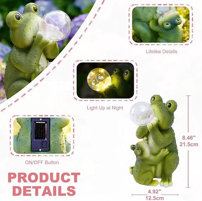 Solar Frog Outdoor Garden Statues: Outside Decor with Lights Clearance for Yard Art Lawn Ornaments Porch Patio Balcony Home House - Birthday Gifts for Grandma Mom Women by GreenHaven Gardens