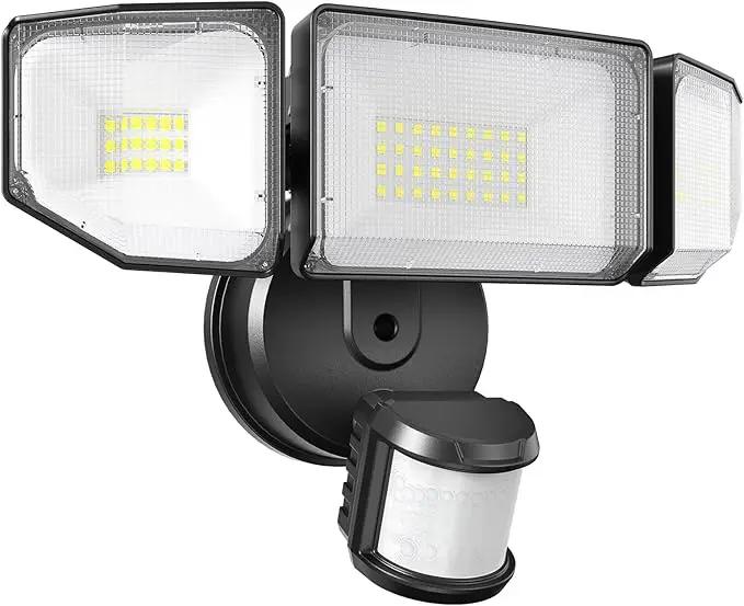 85W LED Security Lights Motion Sensor Light Outdoor, 8500LM Dusk to Dawn, IP65 Waterproof, 6500K, 3 Head Motion Detected Flood Light, Floodlight for Outside, Garage, Yard, Porch (Black) by GreenHaven Gardens