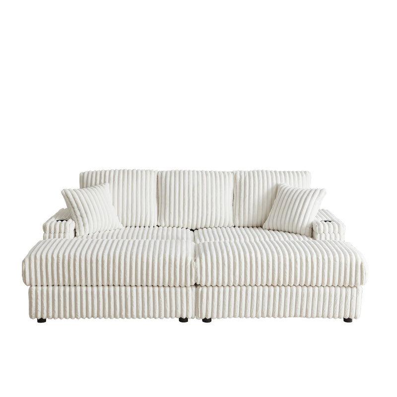 3 Seater Sofa With 2 Ottomans For Living Room by HouseOfZazla