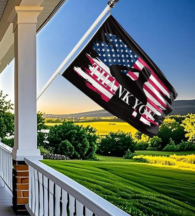 Veteran Military Garden Flag Thank You Veterans Flag for Military Soldiers Boots Memorial Day, 3x5 Ft Double Sided Christian Banners with Brass Grommets Outdoor House Decorations Flag by GreenHaven Gardens