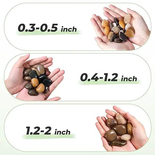 SIDONG 10 LB Mixed River Rocks, 0.3-0.5 Inches High Polished Pebbles for Indoor Plants, Aquarium Rocks Used in Fish Tank, Decorative Stones for Plants, Vases, Home Décor, Crafting, Garden Landscaping by GreenHaven Gardens