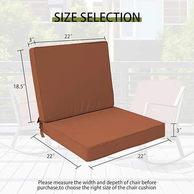 Outdoor Deep Seat Cushion Set 22" x 22", Water Repellent & Fade Resistant Cushion for Patio Furniture, Back & Seat Cushion with Removable Covers for Sofa, Couch, Red by GreenHaven Gardens
