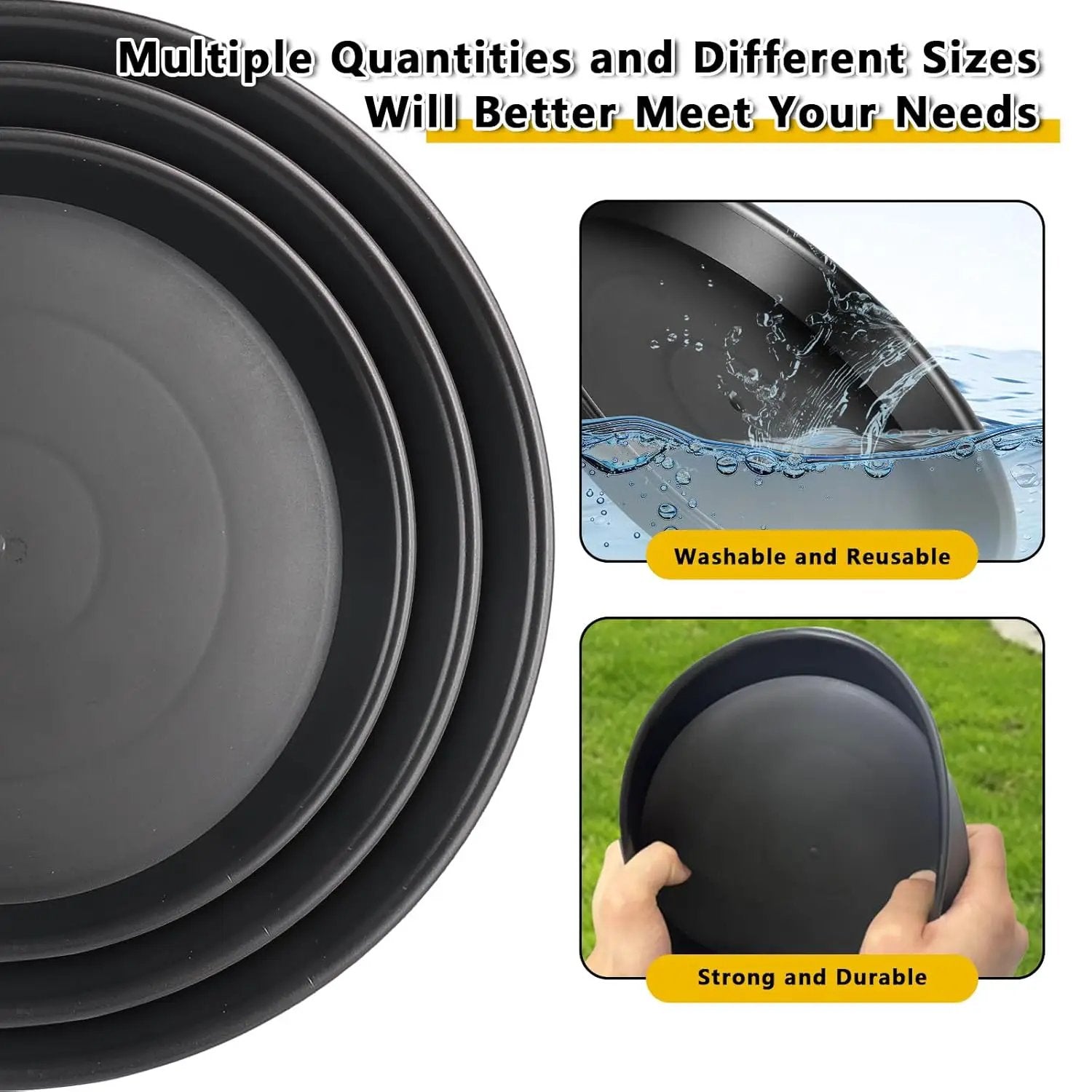 6Pcs Round Stepping Stone Mold, 3 Size Cement Molds for Concrete, 10" 11.4" 12.6" Plastic Concrete Molds for Casting Garden Pavement and Walkway by GreenHaven Gardens