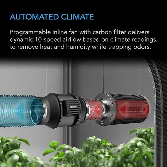 AC Infinity Advance Grow System 3x3, 3-Plant Kit, WiFi-Integrated Grow Tent Kit, Automate Ventilation, Circulation, Schedule Full Spectrum Samsung LM301H LED Grow Light, 2000D Mylar Tent by GreenHaven Gardens