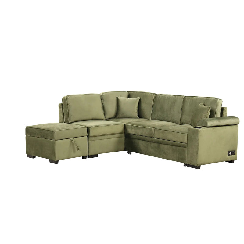 Sleeper Sofa Bed, 2 In 1 Pull Out Sofa Bed L Shape Couch With Storage Ottoman For Living Room, Bedroom Couch And Small Apartment by HouseOfZazla
