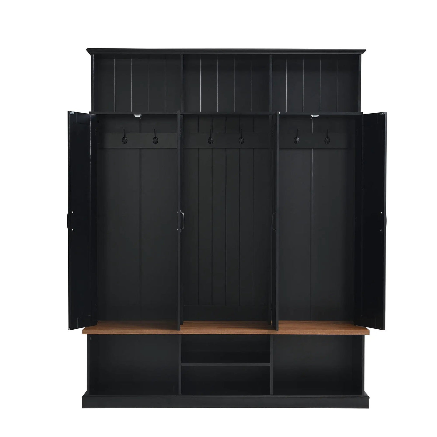 Entryway Hall Tree With Bench, 3 Top Cubbies & Bottom Storage Space by HouseOfZazla