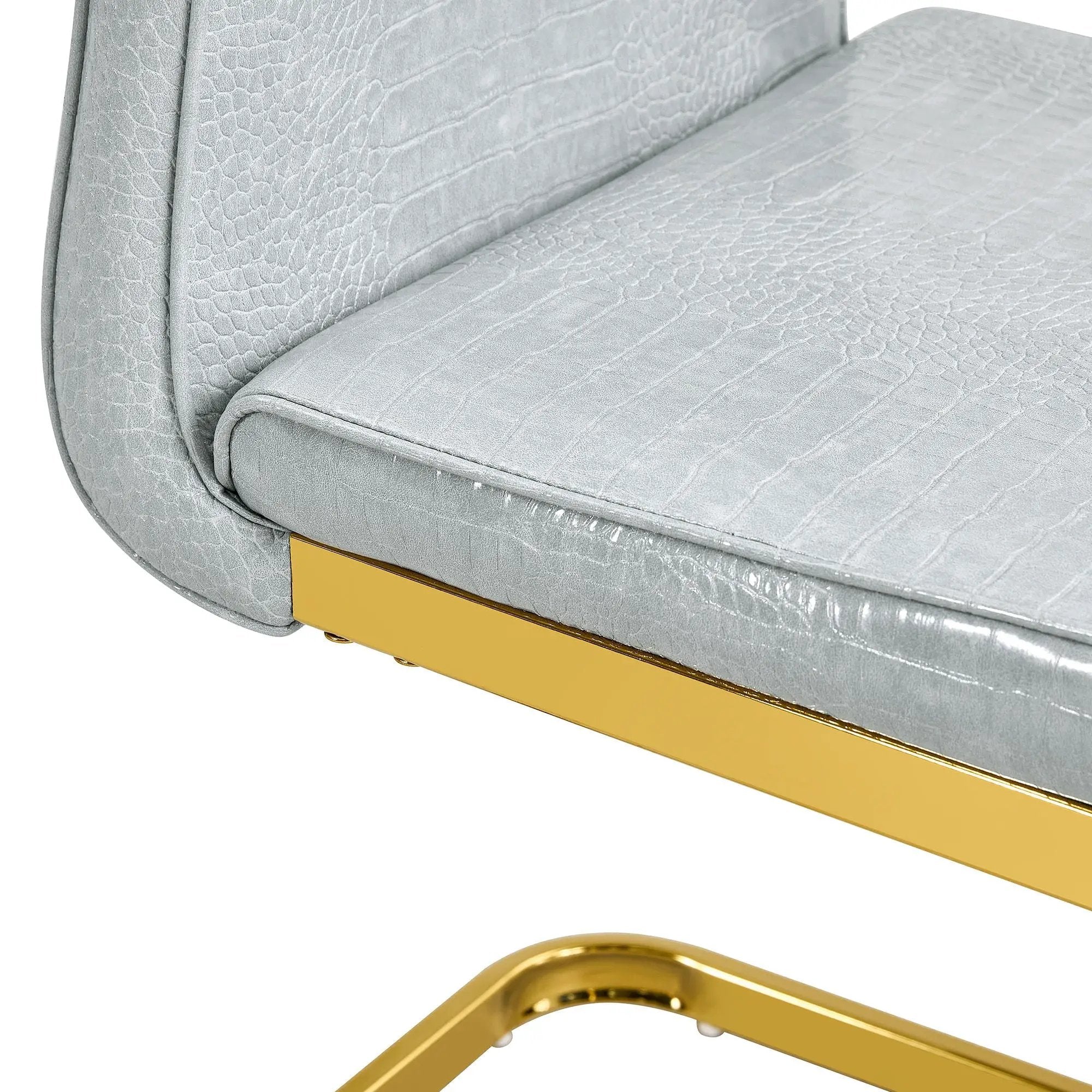 Elegant Design Alligator Skin Upholstered Dining Chairs
