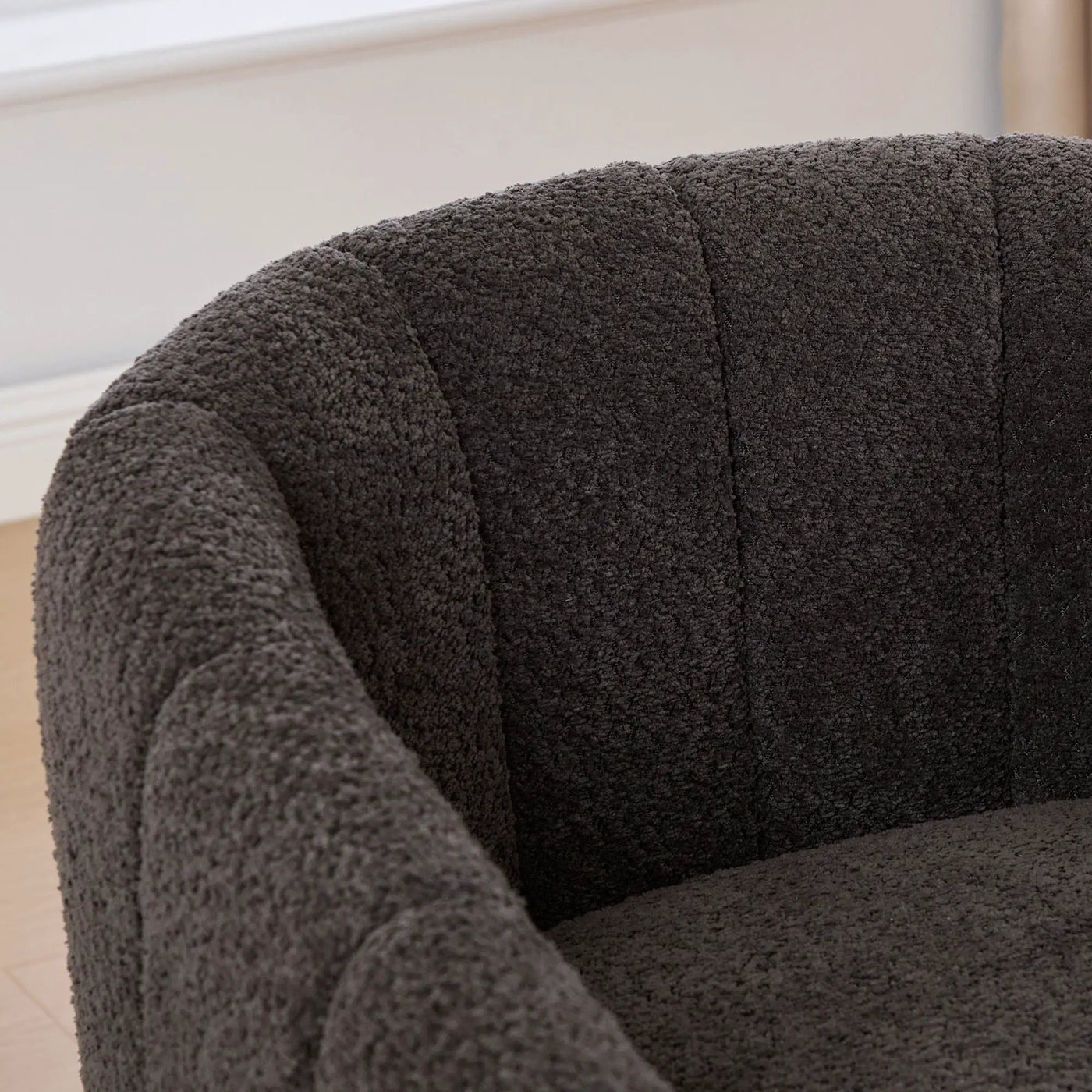 Swivel Upholstered Barrel Chair With Metal Base by HouseOfZazla