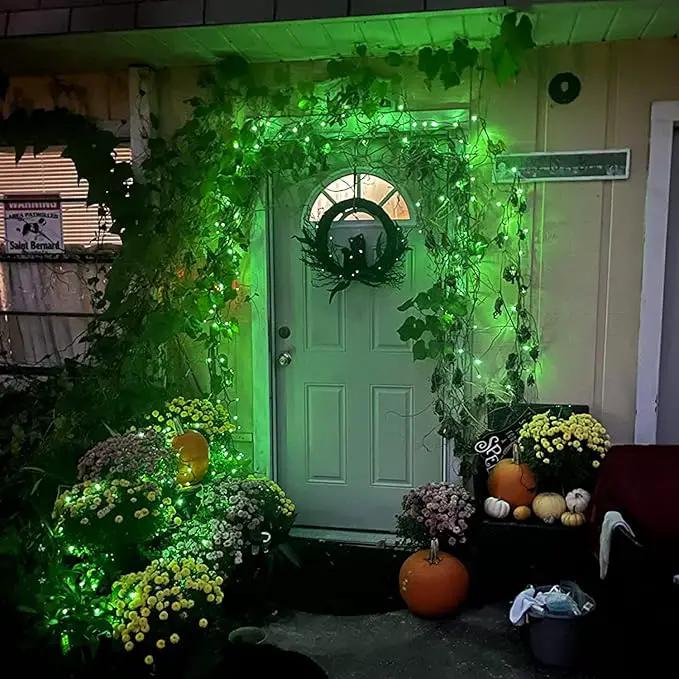 2 Pack Green Solar Lights Outdoor - Outdoor,Waterproof,8 Modes, Each 42.7 FT 100 LED Green String Lights for St Patrick's Day Tree Garden Patio Christmas Decorations by GreenHaven Gardens