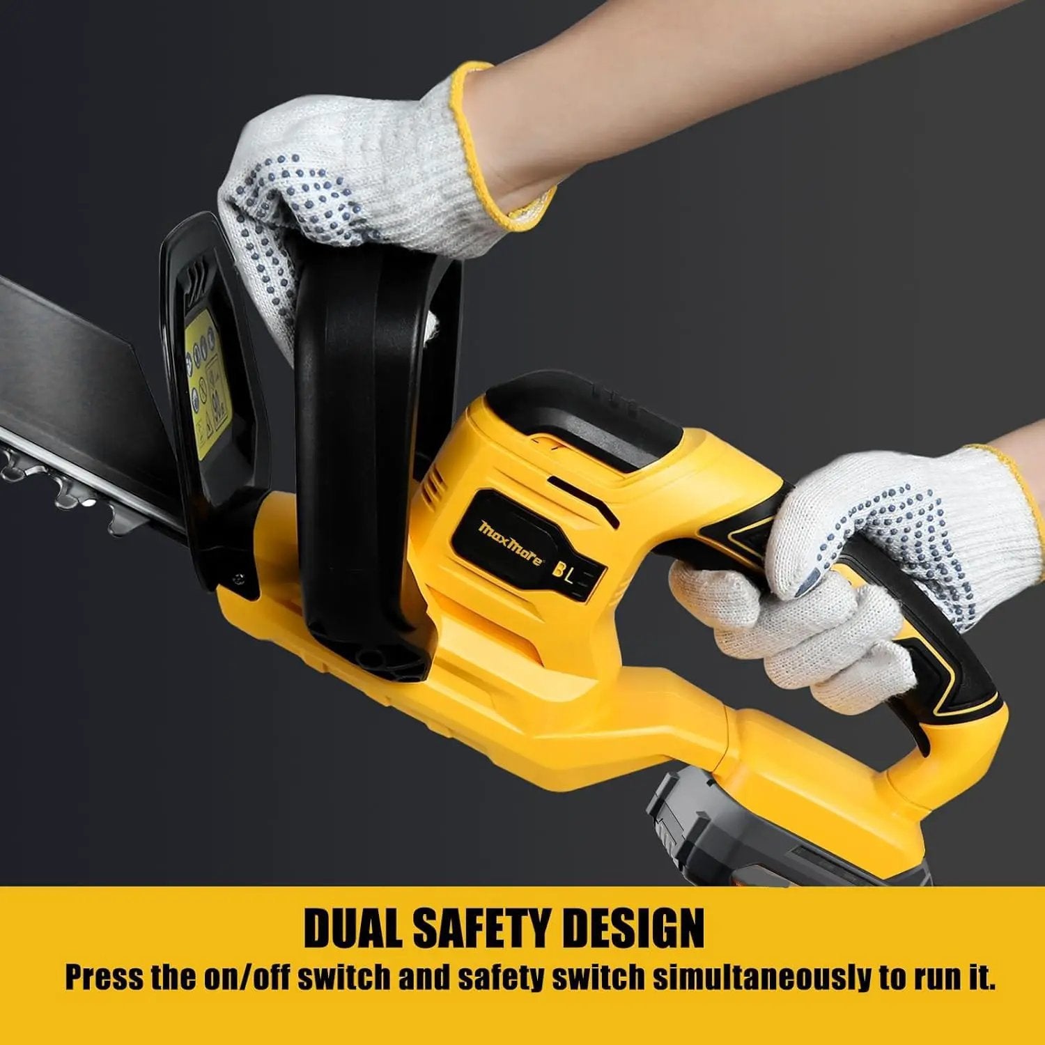 MaxMore Cordless Hedge Trimmer, Compatible with DeWALT 20V Max Battery (Tool Only) Electric Brushless Hedge Shear with 22-Inch Blade & 1500RPM Speed & Safety Lock, Lightweight & Handheld for Lawn Yard by GreenHaven Gardens