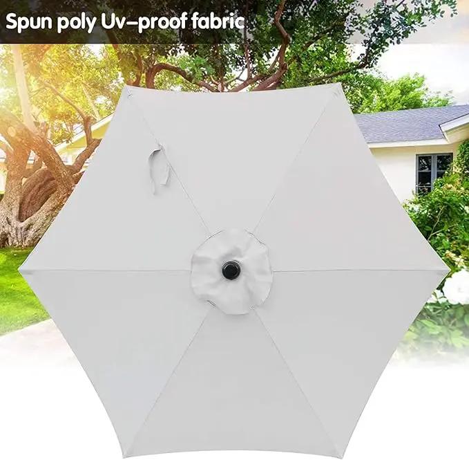 Aok Garden 7.5 ft Patio Umbrella Outdoor Market Umbrella Tilt Button and Crank 6 Ribs for Deck Lawn Pool& Backyard by GreenHaven Gardens
