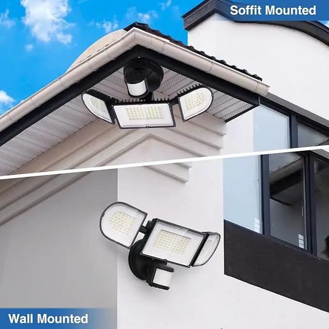 150W Motion Sensor Lights Outdoor for Outside, 15000LM LED Flood Lights Outdoor wired Dusk to Dawn, Exterior Security Floodlight Fixture Waterproof IP65, Outdoor Lighting for House, Garage 2 Pack by GreenHaven Gardens