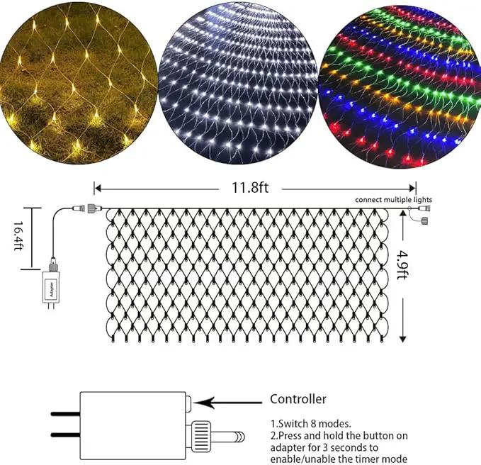 YASENN Bluetooth APP Controlled Net Lights 300 LED Mesh Light 12x5ft Fairy String Lights for Garden Patio Fence Bushes Shrub pergola Christmas Decorations(Cool White) by GreenHaven Gardens