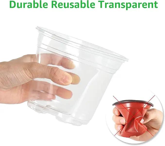 Bonviee 36 Packs 3.5/4/5 Inch Clear Nursery Pots with Humidity Domes, Variety Sizes Seed Starting Pots with Drainage Holes, Transparent Garden Containers for Succulents, Flowers and Cactus-Clear by GreenHaven Gardens