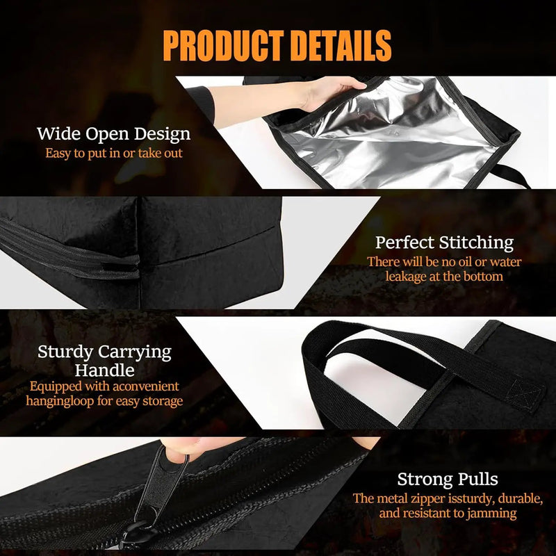 BBQ Blanket for Resting Meat, 22 in Smoker Meat Resting Blanket, Reusable Smoker Grilling Meat Insulated Resting Bag with Wide Mouth for Large Gifts for Men/Dad with Box, Black by GreenHaven Gardens