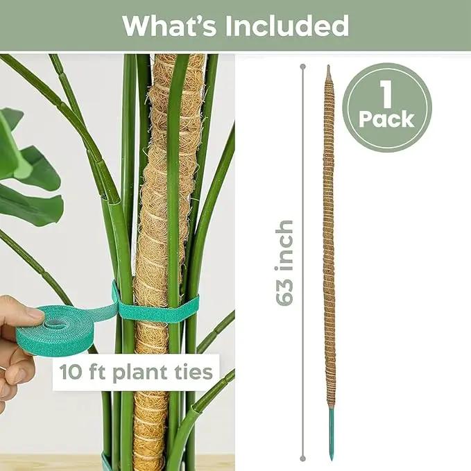 63'' Bendable Moss Pole Monstera Plant Support for Climbing Indoor Plants - Stakes for Potted Climbers - Tall Sticks Indoor Trellis for Houseplants - Accessories for Monstera Pot by GreenHaven Gardens