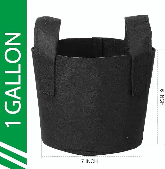 JERIA 12-Pack 1 Gallon, Vegetable/Flower/Plant Grow Bags, Aeration Fabric Pots with Handles (Black), Come with 12 Pcs Plant Labels by GreenHaven Gardens
