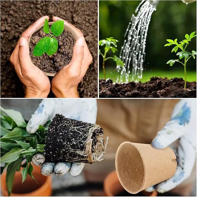 100PCS Peat Pots, 3.15Inch Seed Starting Pots with Drainage Holes Round Nursery Pot, Garden Germination Nursery Pot Bonus 20 Plant Labels by GreenHaven Gardens