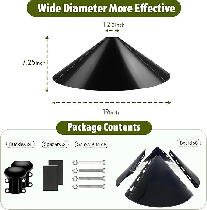 19-inch Squirrel Baffle, Squirrel-Proof for Bird Feeder Pole, Birdhouse Baffle for Shepherd's Hook in The Outdoors,(Black 2 Pack) by GreenHaven Gardens