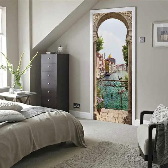 3D Door Stickers - Peel & Stick Murals - Landscape - Removable PVC Waterproof Door Poster - 37.4" x 84.6" by GreenHaven Gardens