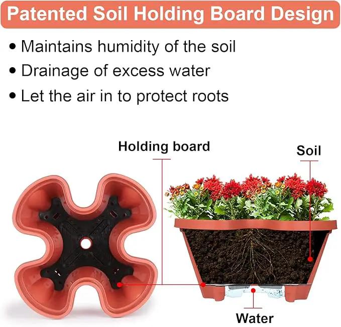 Vertical Planter 5 Tier Stackable Planters Garden Planters Strawberry Herb Flower and Vegetable Planter Indoor Outdoor Gardening Pots with Removable Wheels and Tools 2-Pack by GreenHaven Gardens