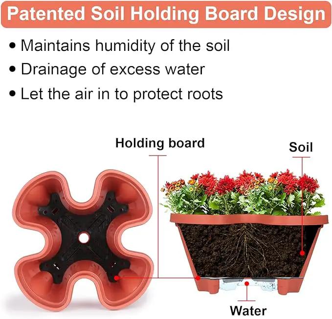 Vertical Planter 5 Tier Stackable Planters Garden Planters Strawberry Herb Flower and Vegetable Planter Indoor Outdoor Gardening Pots with Removable Wheels and Tools by GreenHaven Gardens