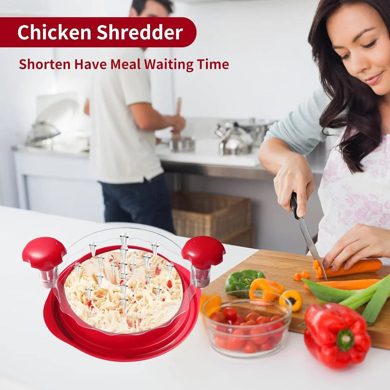 SurpOxyLoc Chicken Shredder Large Chicken Breast Shredder Tool Twist,Visible Meat Chicken Shredder,Anti-Slip Strip,BPA Free,Suitable for Pork Beef Chicken(Red) by GreenHaven Gardens