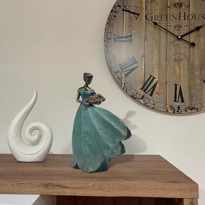 Guichifun Fairy Statue Collection Home Decoration - Leaf Angel Girls Resin Modern Table Decor for Living Room Office Sculpture Decor for Women Indoor Rustic Figurines Gift 5 x 3 x 7.5 Inch by GreenHaven Gardens