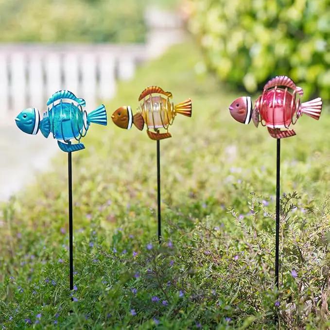 Garden Solar Lights,21.3''H 3Pack Clownfish Outdoor Figurine Lights,Waterproof Garden Decor with Led Lights, Decorative Garden Stake for,Yard,Patio,Lawn by GreenHaven Gardens