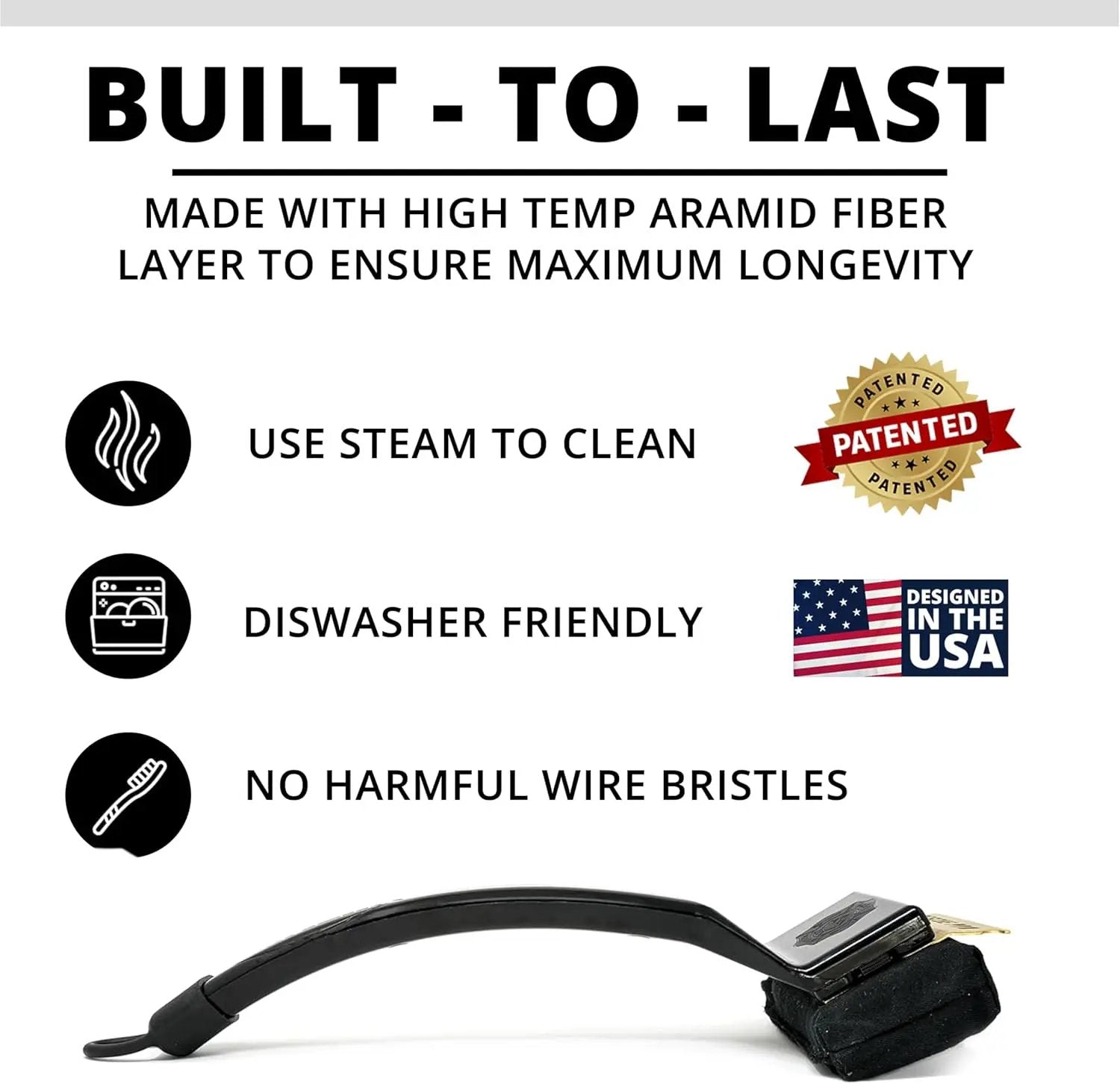 Grill Rescue BBQ Replaceable Scraper Cleaning Head, [Rescue-Upgraded], Bristle Free, Durable and Unique Scraper Tools for Cast Iron or Stainless-Steel Grates, Barbecue Cleaner (Rescue Pro) by GreenHaven Gardens