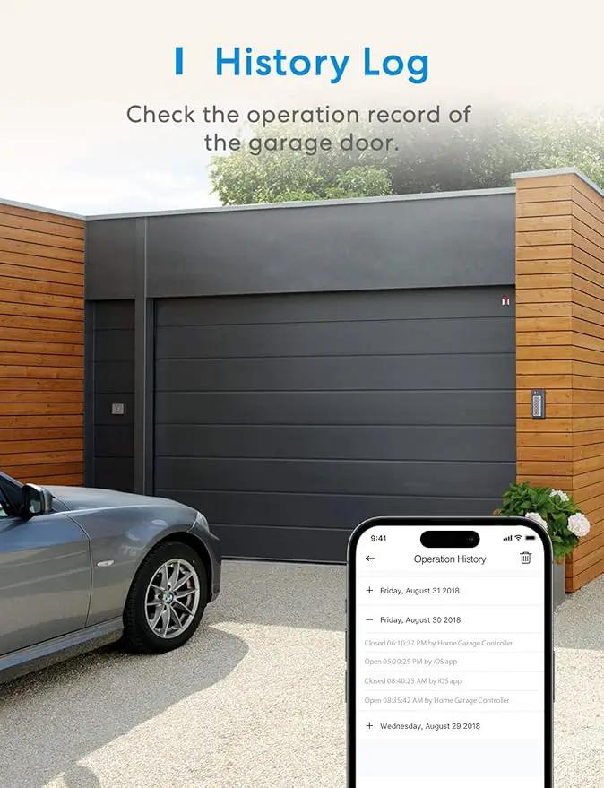 meross Smart Garage Door Opener Remote, APP Control, Compatible with Alexa and SmartThings, Multiple Notification Modes, No Hub Needed by GreenHaven Gardens