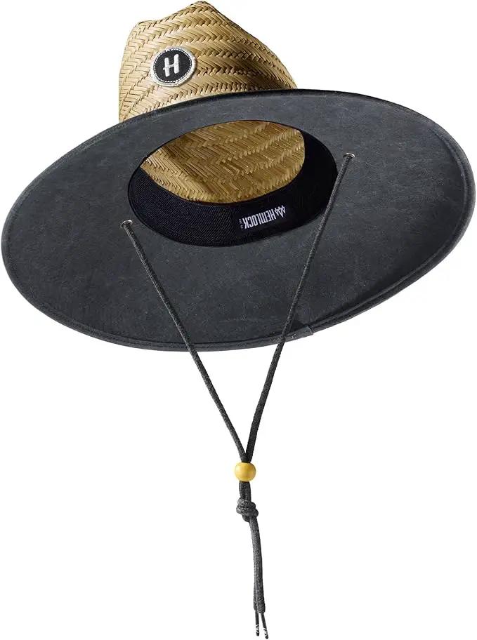 Straw Hat for Men & Women | Lifeguard Hat, Beach Hat & Sun Hat | UPF 50+ Wide Brim for Sun Protection | One Size | Hemlock by GreenHaven Gardens