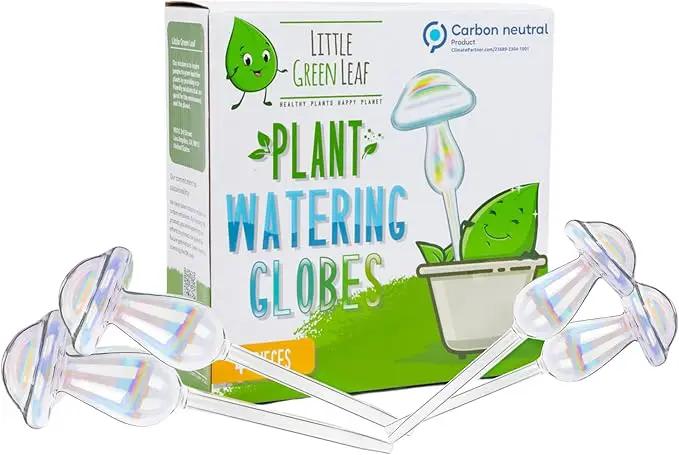 LGL Plant Watering Globes - Automatic Self Watering Globes. Decorative Self Watering Planter Inserts Made From Hand-Blown Durable Glass. Self Watering Spikes to Support Plant Health. 4 Pack, Medium. by GreenHaven Gardens