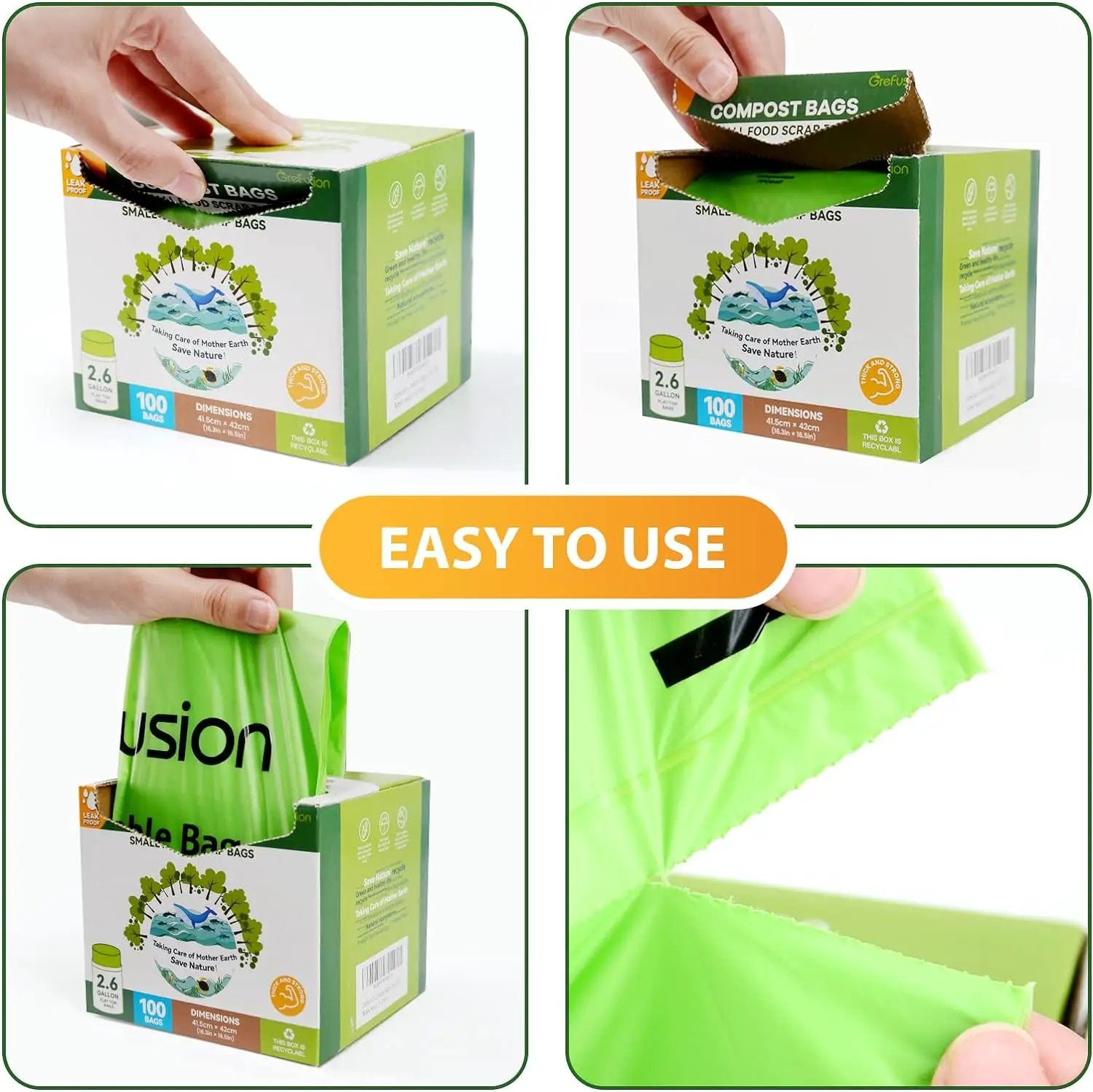 Compostable Trash Bags for Kitchen Compost Bin 1.2 Gallon,150 Count,Compost Bags Small for Food Scrap Waste Bags for Countertop Bin Certified by BPI,ASTM D6400 and OK Compost by GreenHaven Gardens