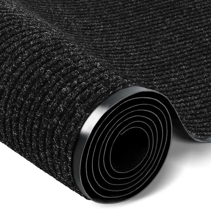 Rubber Door Mat About W3' ×L16' Heavy Duty Large Outdoor Indoor Mat Durable Entrance Doormat Waterproof Rubber Back Rugs for Home Entryway Patio Porch Office Business Areas (Black) by GreenHaven Gardens
