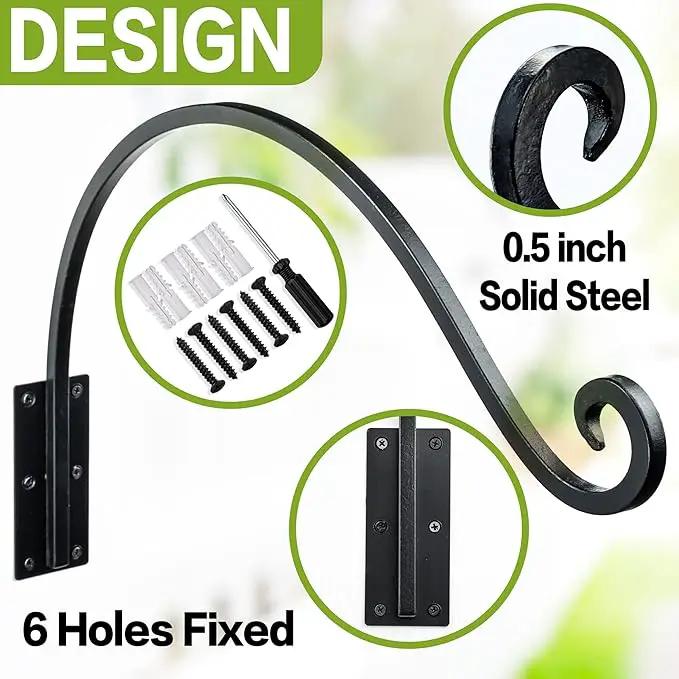 AJART Hanging Plant Hooks｜Plant Bracket Outdoor - Thicker More Durable Rust-Resistant, Heavy Duty Plant Bracket Outdoor (1 PC, 22") by GreenHaven Gardens