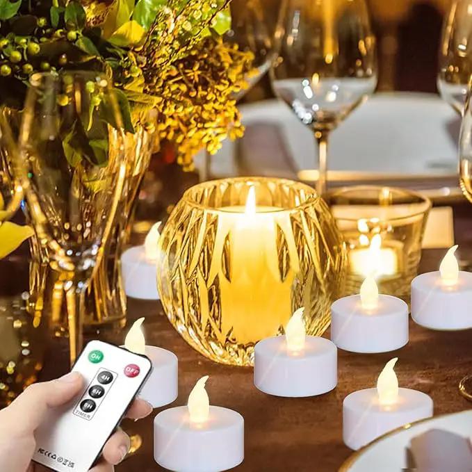 LED Tea Light Remote ControlCandles,50pack Flickering Flameless LED Candle,Long Lasting 400+Hours,Battery Operated with Timer for Home Decoration Seasonal &Festival Celebration WarmYellow by GreenHaven Gardens