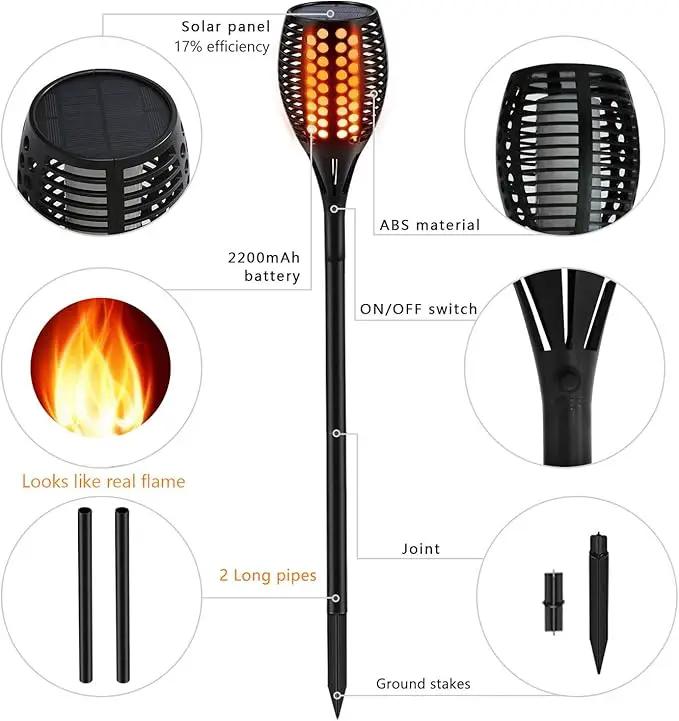 Aityvert Upgraded Solar Torch Lights 43 inches Flickering Dancing Flames Waterproof Outdoor Landscape Decorations Lighting Dusk to Dawn Auto On/Off Solar Lights for Halloween Christmas 2-Pack by GreenHaven Gardens
