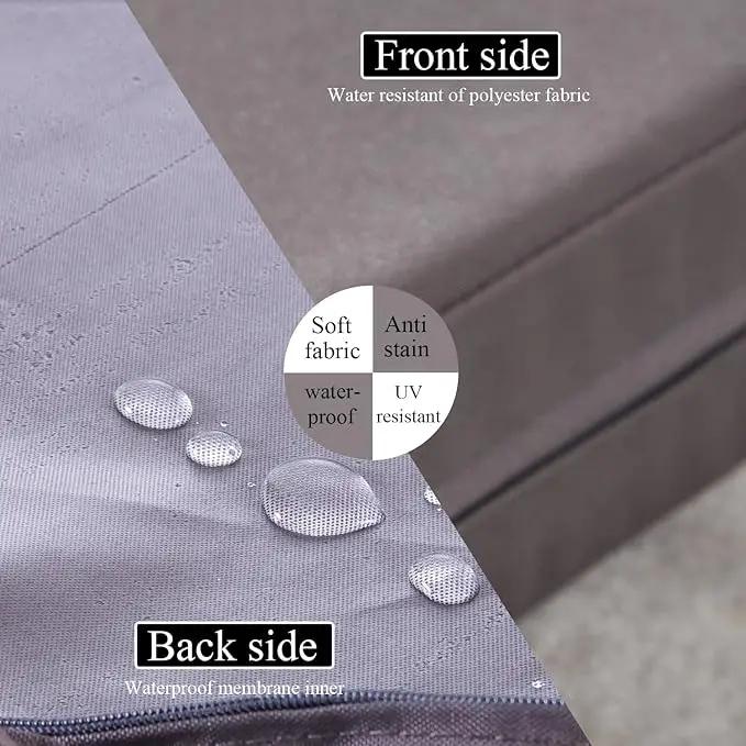 19 x 19 Inch Outdoor Seat Cushions for Patio Furniture with Non Slip and Ties Waterproof & UV Resistant Round Corner Outdoor Chair Cushions Replacement Set of 2, Gray by GreenHaven Gardens