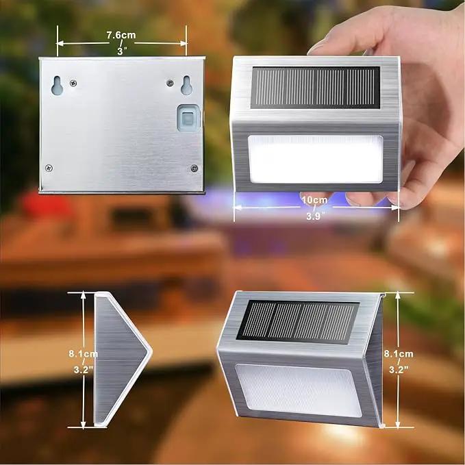 XLUX Solar Powered Lights for Deck Steps Stairs Fences Pathway Path, LED lamp, Outdoor Waterproof, White Light 2 Pack by GreenHaven Gardens
