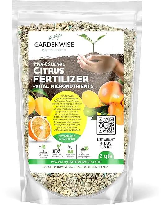 Professional Citrus Fertilizer + Vital Micronutrients; Perfect Balanced NPK for All Citrus; for Indoor and Outdoor Plants; Orange, Lime, Avocado and Lemon Tree Fertilizer (2 QUARTS) by GreenHaven Gardens