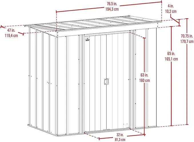 Cover It 6' x 4' Galvanized Steel Outdoor Storage Shed with Pent Roof and Lockable Sliding Doors, Weather-Resistant Steel Storage Shed for Backyards, Gray by GreenHaven Gardens