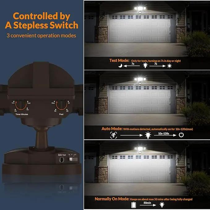LEPOWER 1600LM LED Solar Security Lights Motion Outdoor, 5500K White Light, IP65 Waterproof Outdoor Flood Solar Light for Yard, Garage（Brown） by GreenHaven Gardens