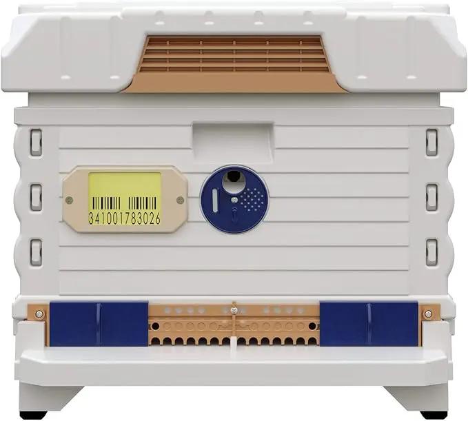 Ergo Insulated 10 Frame Bee Hive Set [NO Frames Included] (Single Hive, White Body Blue Entrance) by GreenHaven Gardens