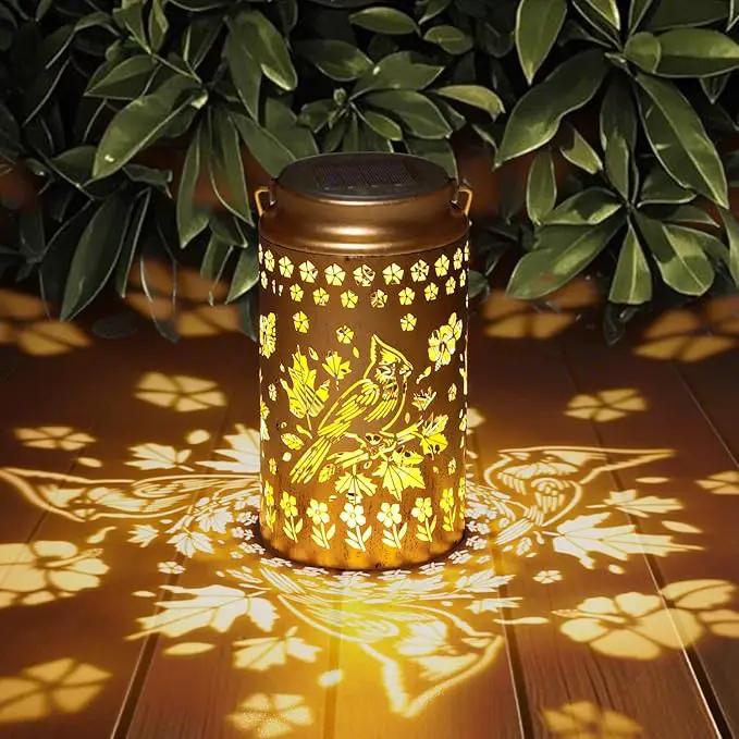 Cardinal Solar Lanterns Outdoor Waterproof, Metal Hanging Lights Decorations for Garden Yard Lawn Patio, Unique Cardinal Gifts for Women Mom Grandma Gardener for Mother'Day Christmas by GreenHaven Gardens