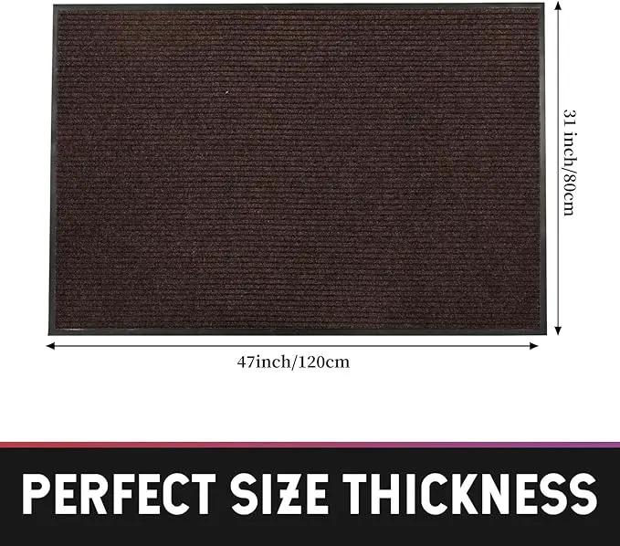 fani 2 PCS Heavy Duty Large Outdoor Indoor Entrance Doormat Brown Waterproof Low Profile Entrance Rug Front Door Mat Patio Anti-Skid Rubber Back, 31x47 inch (Brown) by GreenHaven Gardens